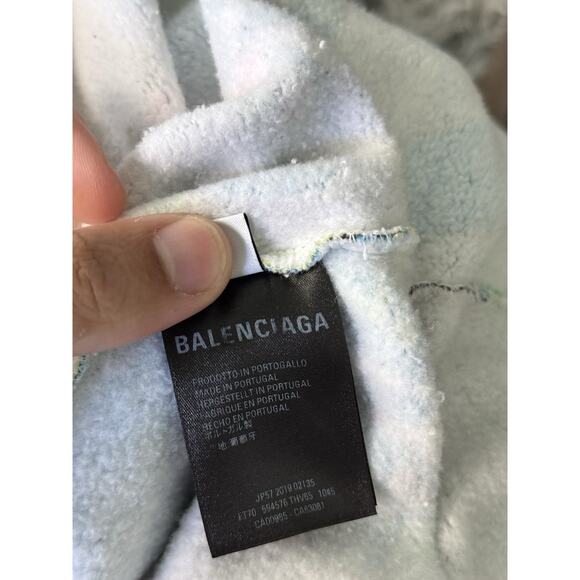 BALENCIAGAMen's Paris By Night Brushed Fleece Oversized Hoodie M (FITS XL) - Picture 6 of 8